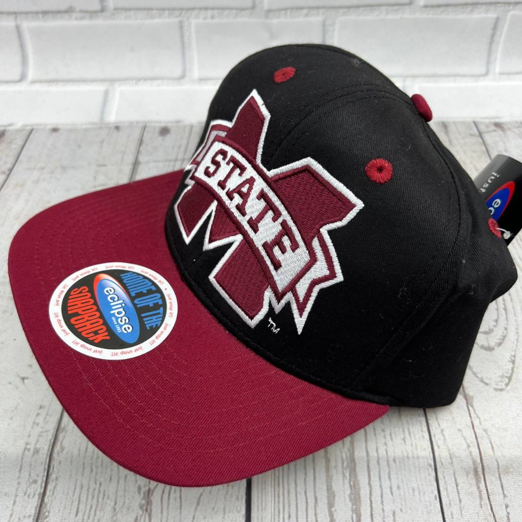 Vintage Mississippi State Bulldogs Ncaa Eclipse Hat Snap Back Cap Black New Men — image 2 of 7